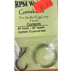 RPM Weights Gamakatsu Pre-Snelled Egg Loop Hooks