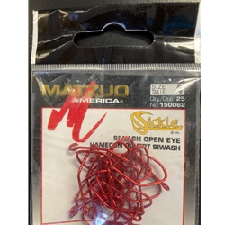 Matzuo America Siwash Open Eye Red Hooks Sz4 25ct