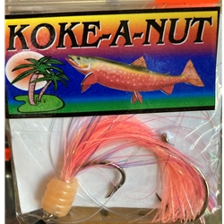 Shasta Koke-A-Nut Glow Pink Silver  Sz3/0 Hooks