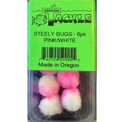 Oregon Tackle Steely Bugs 6pk Pink/White