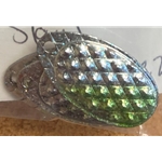 Silver Plate Diamond Slant Green Sz2 4ct