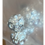 Silver Balls w/ Clear Jewels 5/16" 2ct