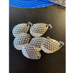 Silver Diamond White Slant w/ Clip N Spin Clevis Sz3 6ct