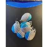 Silver Diamond Blue Slant w/ Clip N Spin Clevis Sz3 6ct