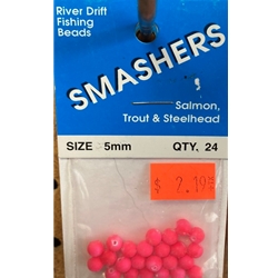 Smashers Beads 5mm Painted Pink 24ct
