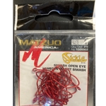 Matzuo America Siwash Open Eye Red Hooks Sz4 25ct