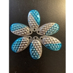 Silver Diamond Glitter Slant Blue Sz2 6ct